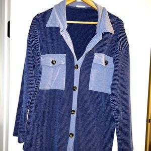 Boutique Large Blue thin Shacket